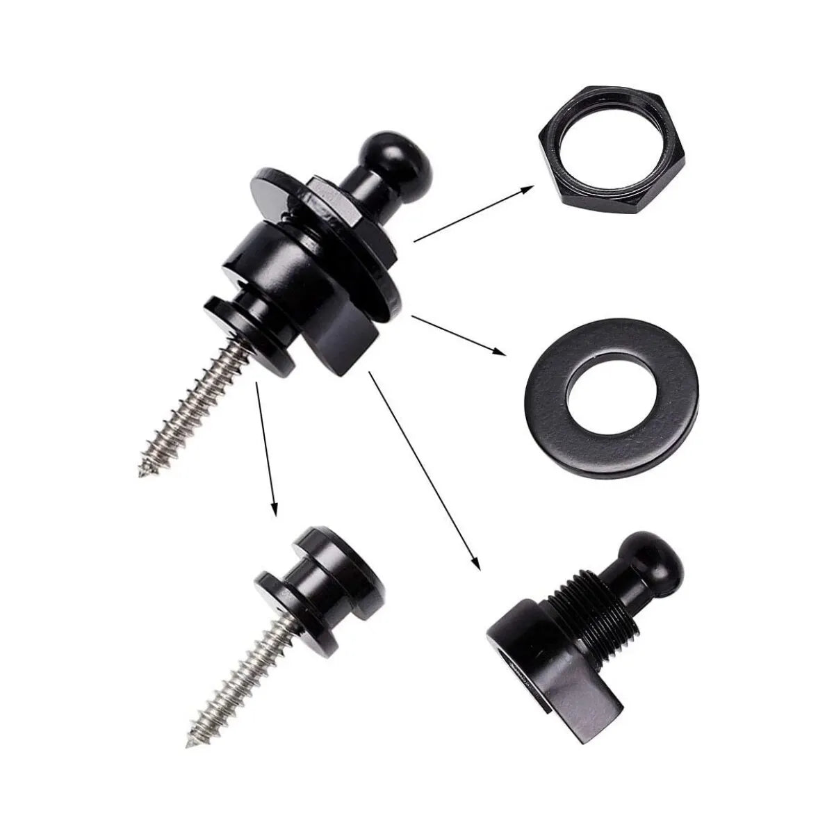 Guitar Strap Buttons Pins 1\2\4PCS 3 Color For Choose Premium Guitar Strap Locks Metal Security Strap Buttons Metal End Pins
