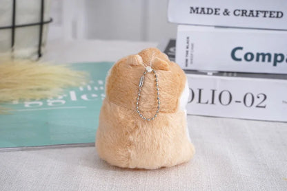 Fluffy Hamster Doll Plush Toys Keychain Pendant Women Girl Faux Fur Pompom Key Ring Trinkets Handbag Backpack School Bag Pendant