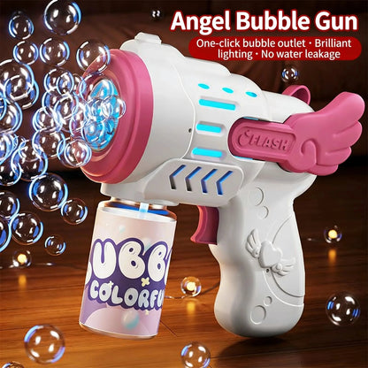 Fully Automatic Bubble Gun Rocket Bubbles Machine Automatic Blower with Bubble Liquid Toy for Kids Beach Outdoor Bubble Gifts