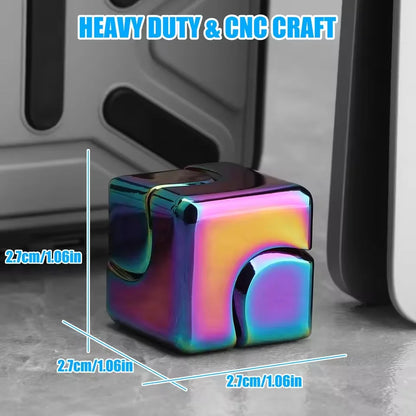 Metal Cube Spinner Fidget Toy Fingertips 3D Puzzle Gyro Gear Sensory Anti Stress Relief Educational Games for  Adults
