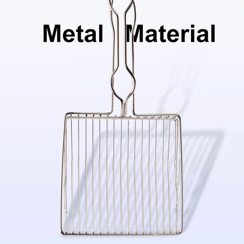 Pet Dung Shovel Stainless Steel Cat Litter Shovel Pet Cleaning Tool Cat Litter Spoon Stainless Steel Durable Handle