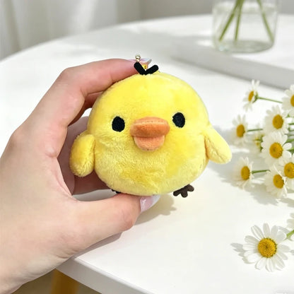 7CM Cute Cartoon Little Yellow Chicken Plushie Soft Animal Chicken Plushie Keychain Backpack Pendant Doll Birthday Gift For Kid