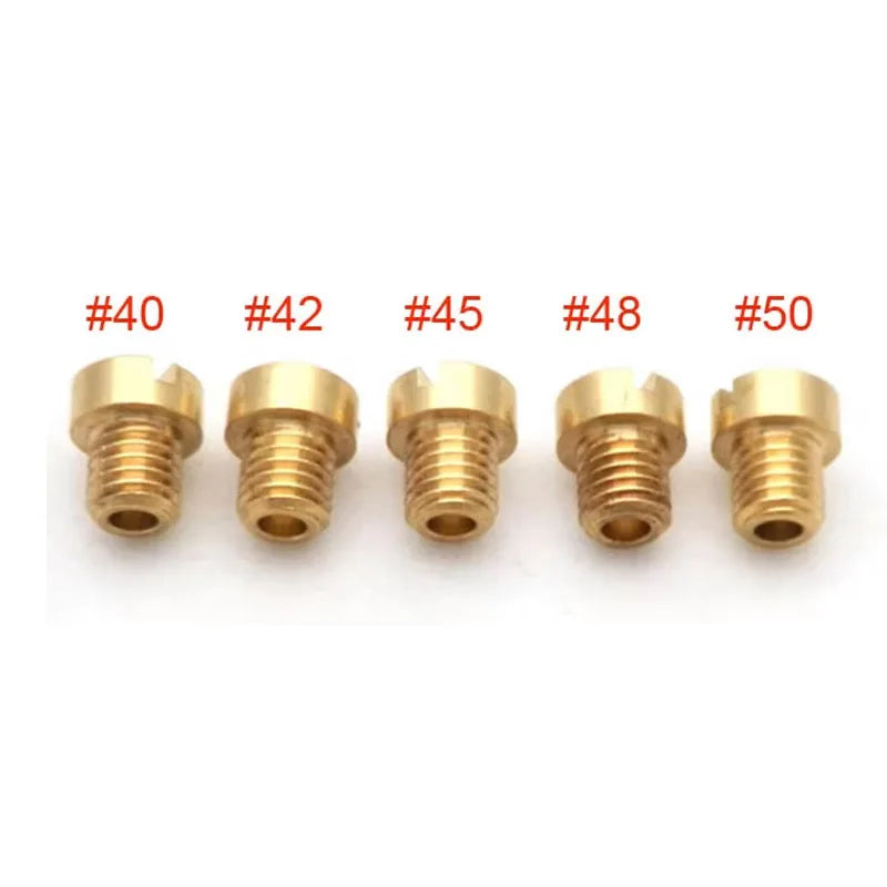 20/10/5pcs 5mm Main Jet M5 Jets for Dellorto Carburetor SHA PHBG NC T5 JNC Tomos A35 Targa LX Sprint Size from 40 to 188