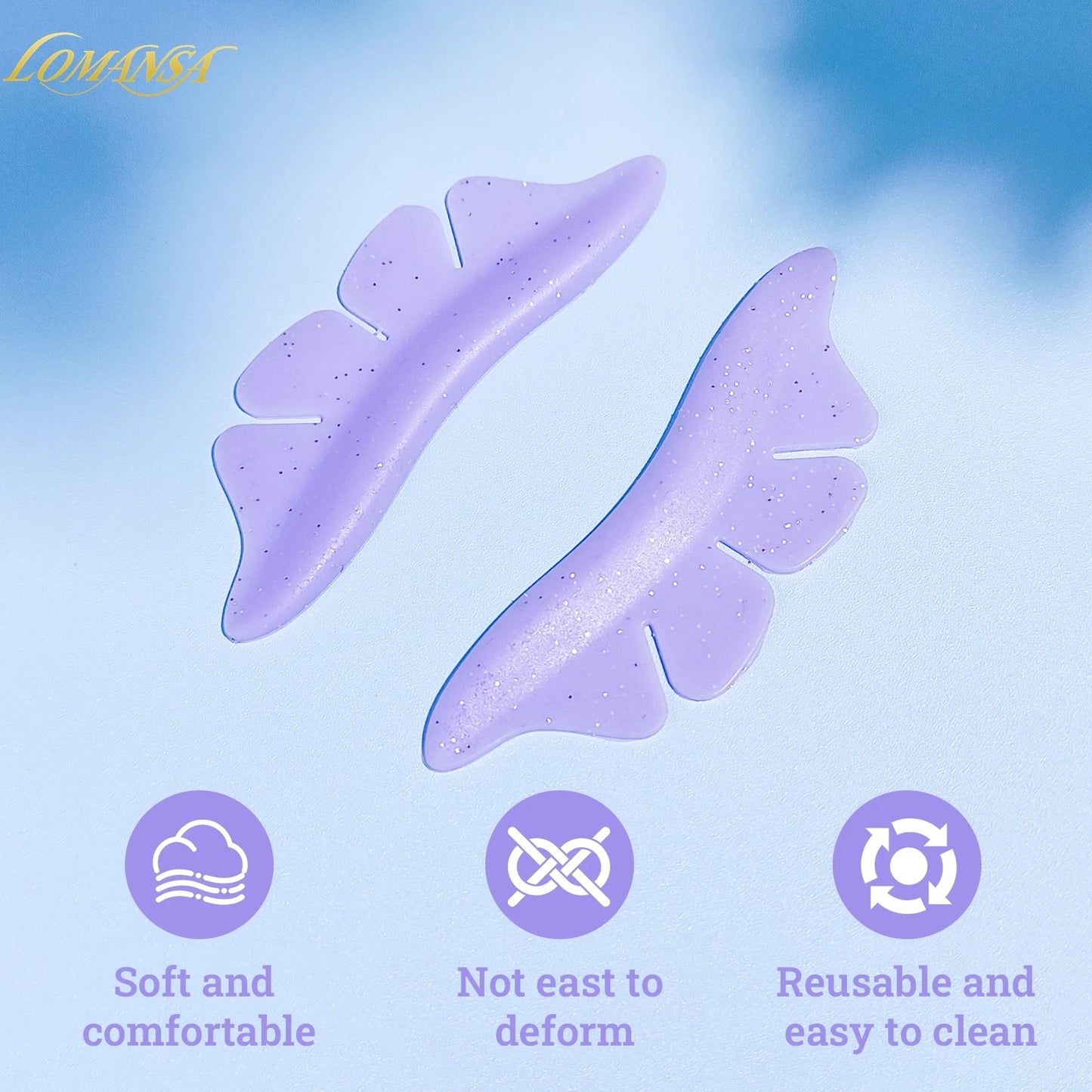 Lomansa 1 Pair Silicone Glitter Butterfly Lash Lift Pad Eyelash Perm Rod Shield Lash Lifting 3D Eyelash Curler Accessories Tool