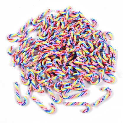 10/30/50Pcs Mini Candy Cane Christmas Decoration Red White Resin Candy DIY Crafts Xmas Pendant Navidad Home Decor 2025 New Year