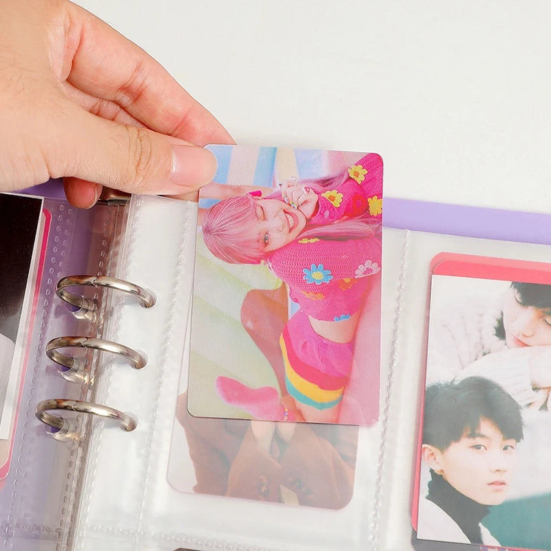 A5 Kpop Photocard Holder Binding Photo Cards Holder in Polaroid Album Book 3 Inches Heart Photo Card School Stationery Binder