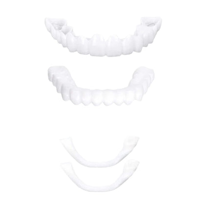 2 Pairs Silicone Denture Set Fit Temporary Orthodontic Teeth Dentures Fake Tooth Oral Hygiene Care Whitening Dentures Simulation