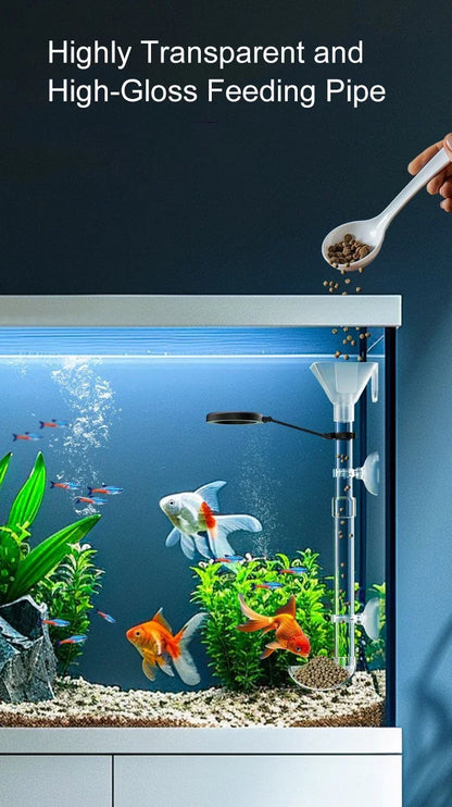 Acrylic Aquarium Fish Feeder Transparent Tube Telescopic Multifunctional  Fish Tank Food Dispenser with Feeding Ring