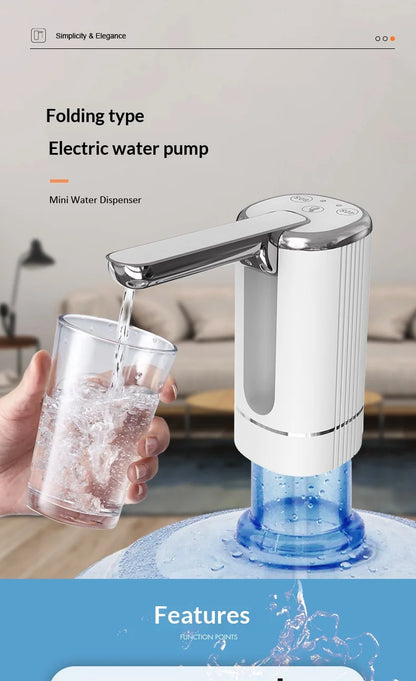 HOMEFISH Electric Household Folding Water Pump Bucket Automatic Water Dispenser Small Water Outlet for Home Use