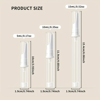 5/10/15ml Clear Foundation Dispenser Bottle Portable Travel Essence Sample Container Airless Vacuum Eye Gel Cream Empty Tubes