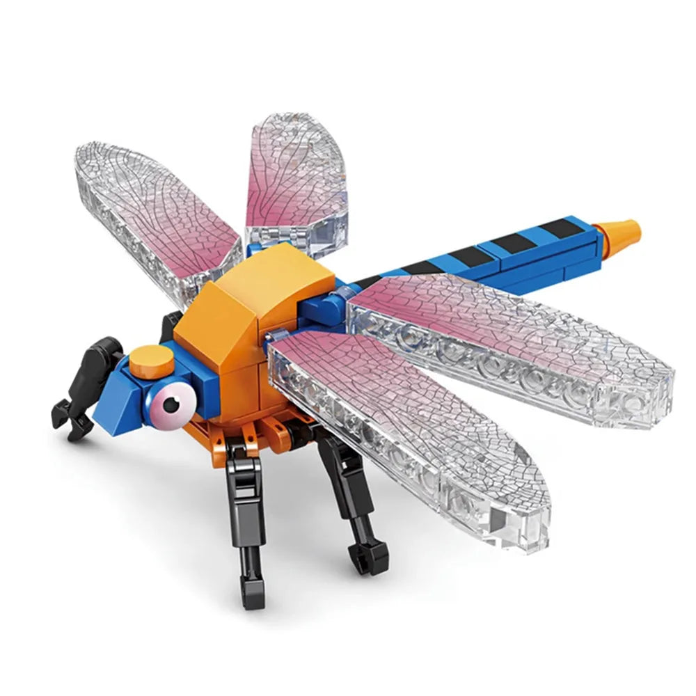 City Farm Vegetable Garden Cute Animals Insect Dragonfly Spider Mantis Centipede Grasshopper Honeybee Building Block Bricks Toy
