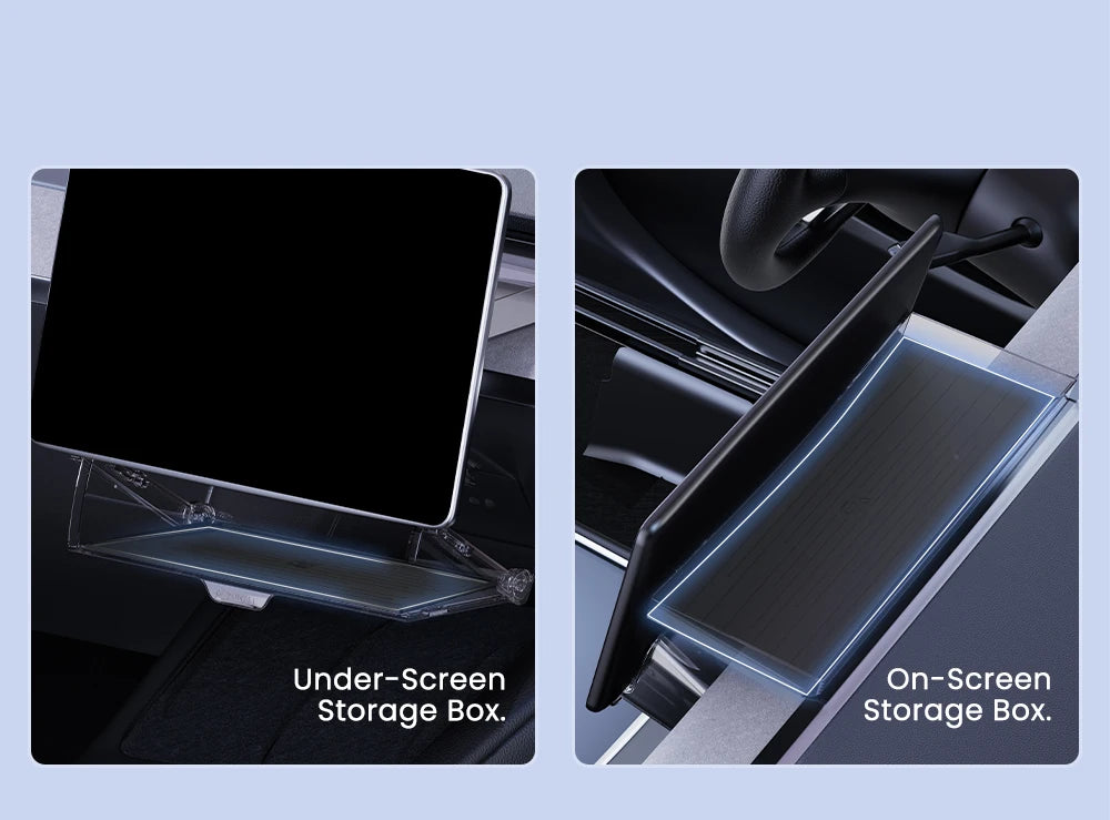 YZ For New Tesla Highland Model 3 Y Juniper Tray Magnetic Under Screen Fold Storage Box ETC Screen Storage Box Accessories