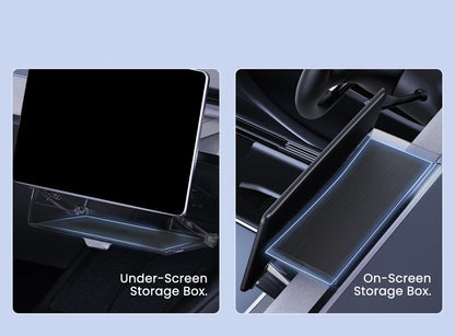 YZ For New Tesla Highland Model 3 Y Juniper Tray Magnetic Under Screen Fold Storage Box ETC Screen Storage Box Accessories