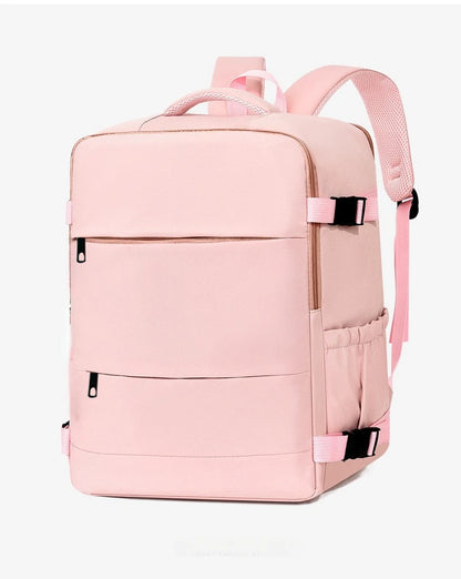 Lightweight Large Travel Backpack, Solid Color Minimalist Multifunctional Student School Bag