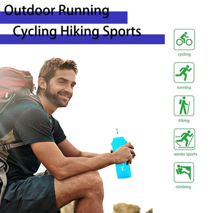 WRELS Camping Soft Water Bottle Drinking Sport Folding Bag Flask Outdoor Running Hydration Pack Waist Bicycle BPA Free