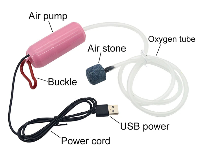 Aquarium USB Air Pump Fish Tank Air Compressor Aquarium Portable Mini Oxygenator Oxygen Aerator Aquarium Accessories 5V