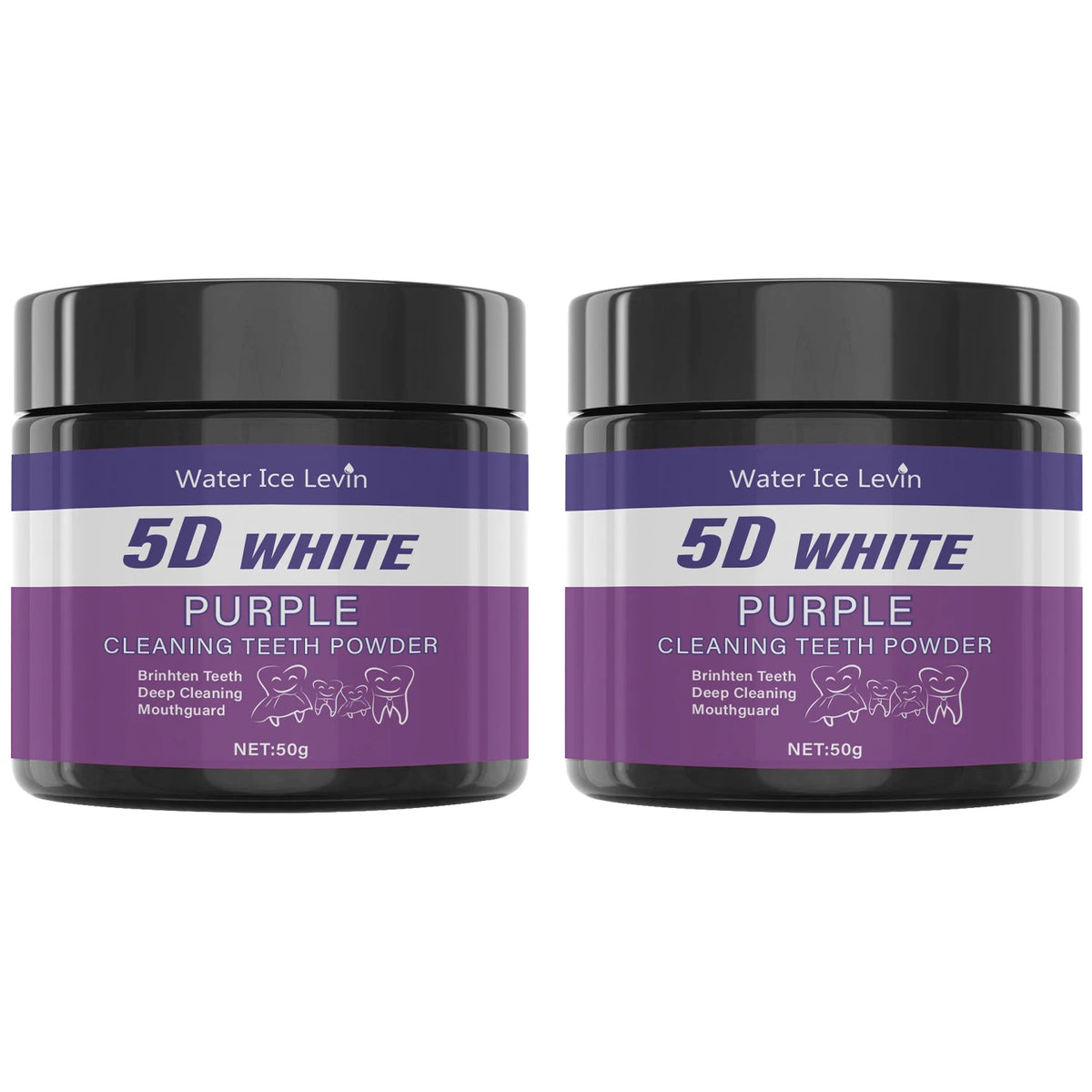 5D White Purple Cleaning Teeth Powder: All-Round Protection, Brightens Teeth, Deep Cleans, Moisturizes & Freshens Breath