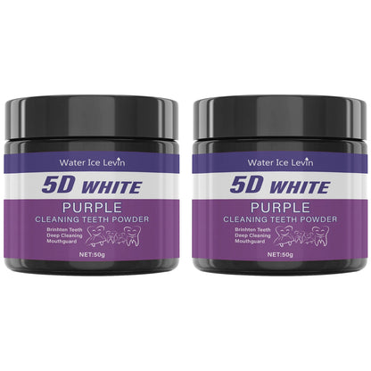 5D White Purple Cleaning Teeth Powder: All-Round Protection, Brightens Teeth, Deep Cleans, Moisturizes & Freshens Breath