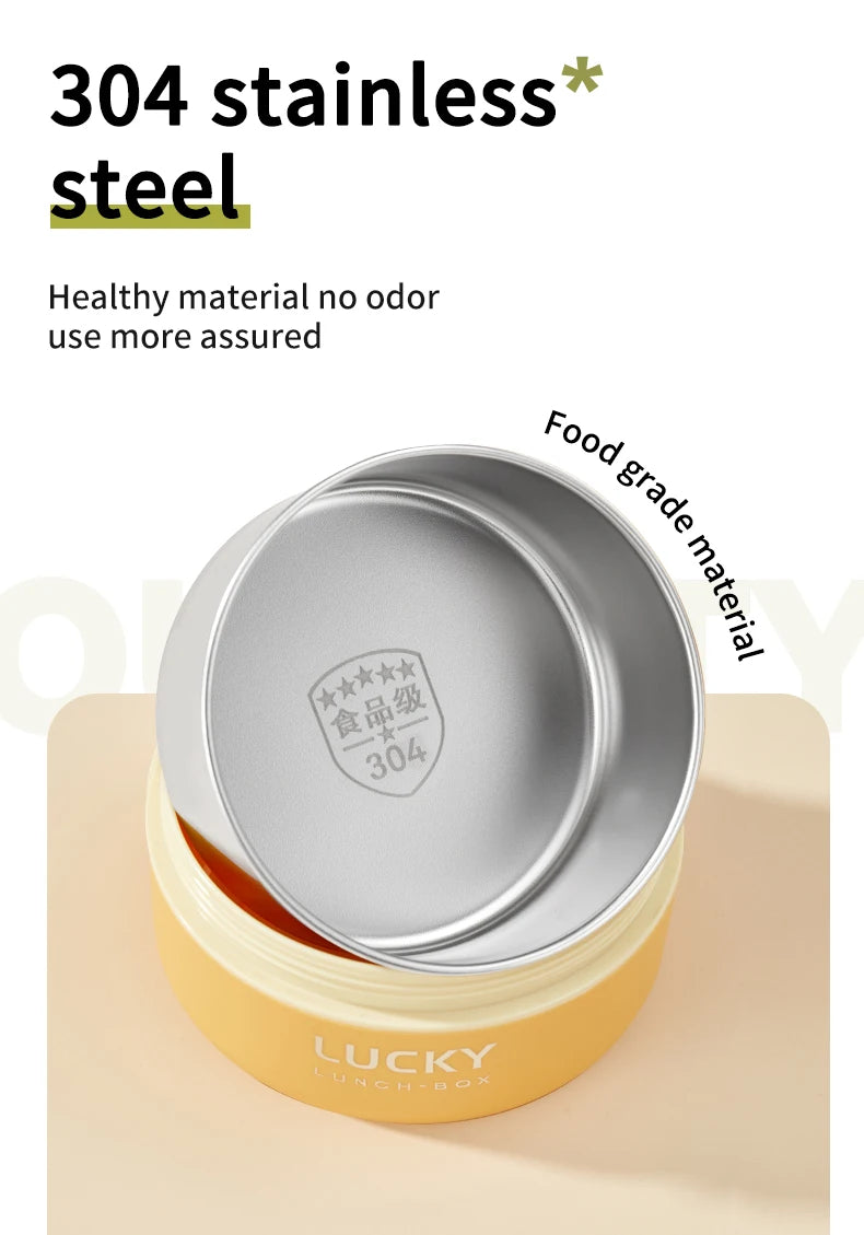 WORTHBUY Portable Sealed Thermal Lunch Box For Kids Stackable Microwave 304 Stainless Steel Bento Box Insulated Food Container