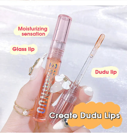 Four pack lip gloss set box, water gloss jelly lip gloss, moisturizing glass lips, not easy to stick to cup