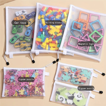 8pcs Zipper Mesh Bags, 3 Sizes, Zipper Mesh Bags, Waterproof Clear Travel Bags, Office Supplies Document Bags With Zipper