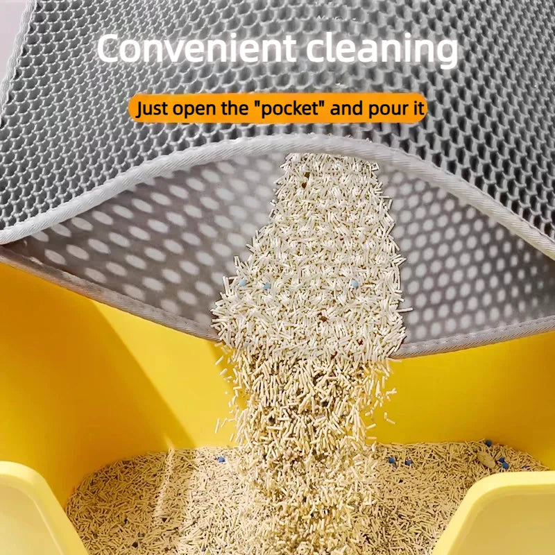 Cat Litter Mat Non Slip Big Pet Litter Box Filter Mat Double Layer Wear Resistant Waterproof Cat Litter Mat Pet Clean Supplies
