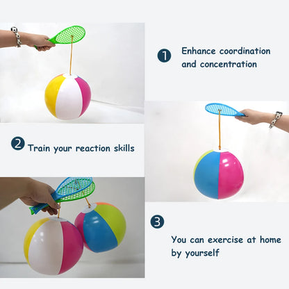 1 Set Kids Bouncing Ball Toy Colorful Inflatable Balloons Reaction Training Interactive Outdoor Sport Toys Fun Stress Relief Gift