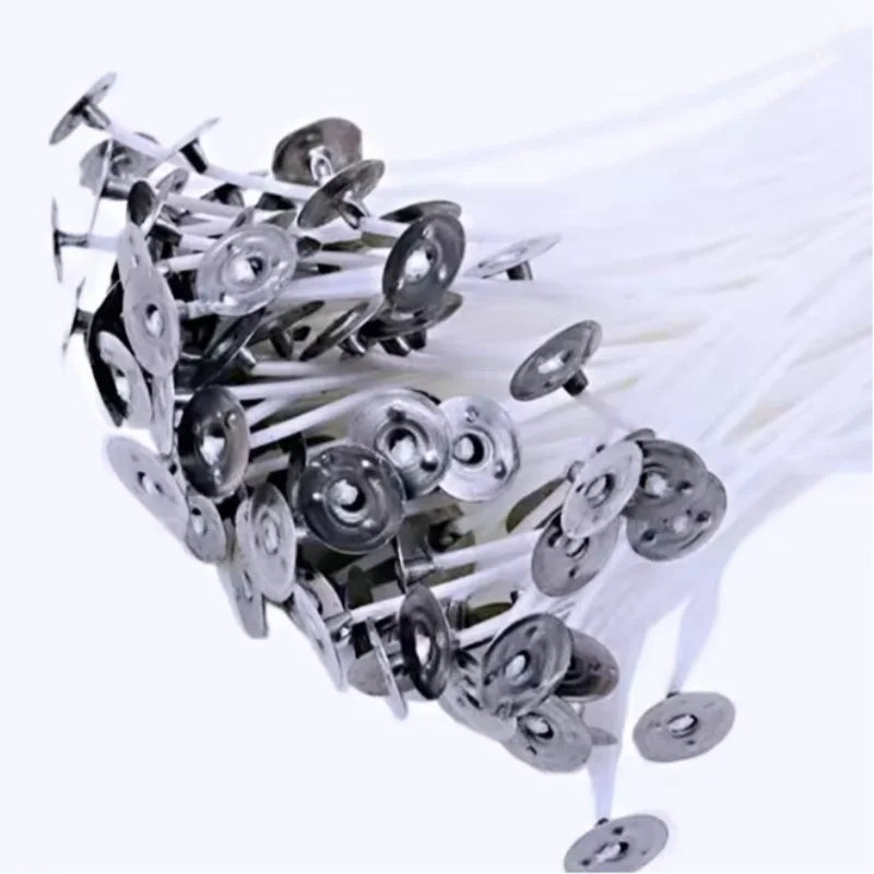 50/100pcs Candle Wicks Holder Waxed Cotton Candle Wicks Set with Stand Original Smokeless Candle Wicks Soy Oil Wax Core Supplies