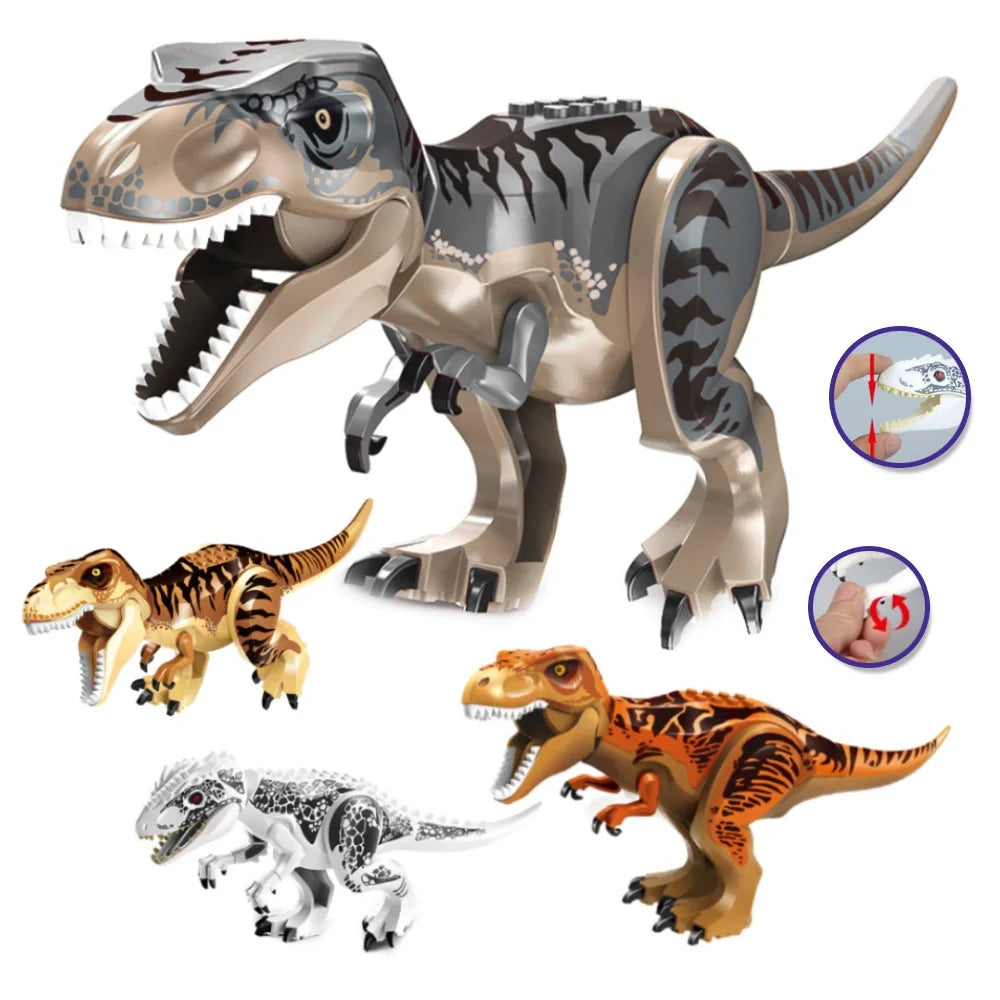 Jurassic World Brutal Raptor Building Blocks Dinosaur Model Tyrannosaurus Indominus T-Rex Assemble Educational Toy For Kids Gift