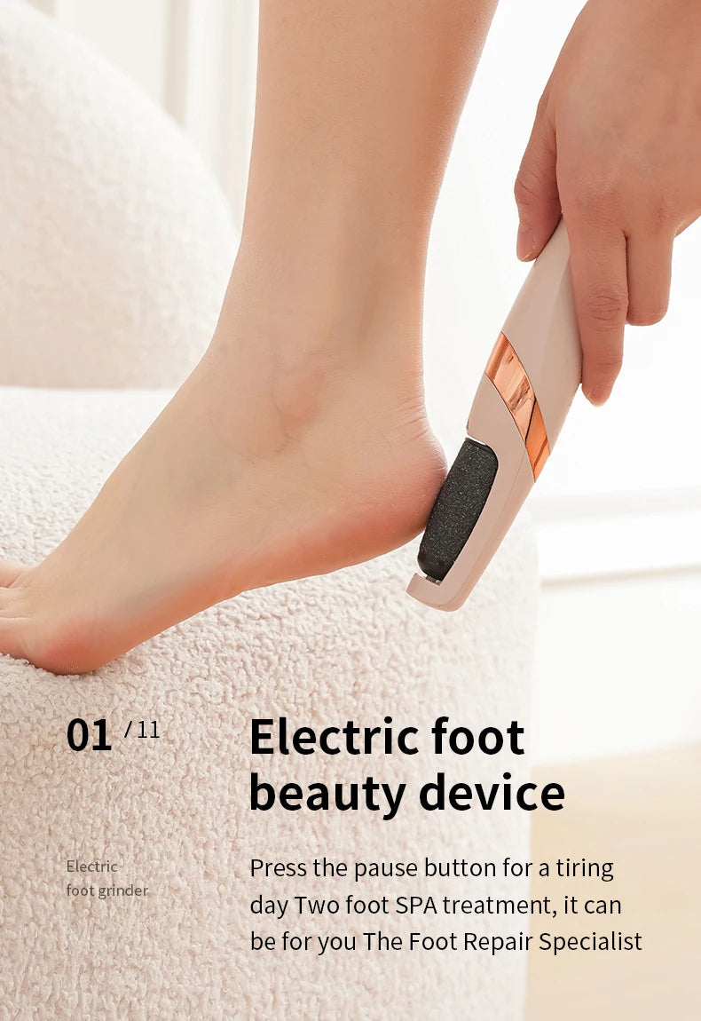 HOMEFISH Electric Foot Grinder Automatic Foot Callus Rubbing Pedicure Dead Skin Callus Remover for Foot Rechargeable Foot Beauty