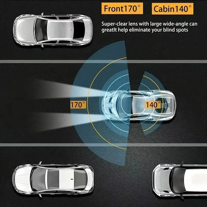 Dual Camera Car Dash Cam 1080P with IR Night Vision, Front and Rear Recording, Wide Angle & Loop Recording DVR