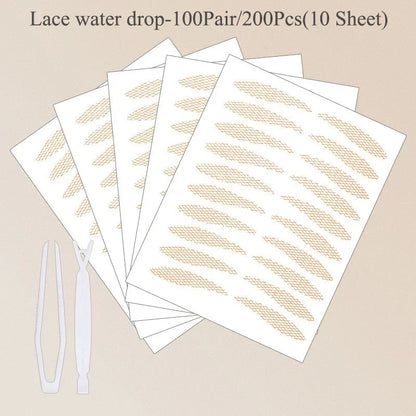 Lace Mesh Olive-shaped Eyelid Paste-shaped Invisible Double Fold Eyelid Shadow Tape Sticker Beauty Makeup Eyelid Tool 180-480Pcs