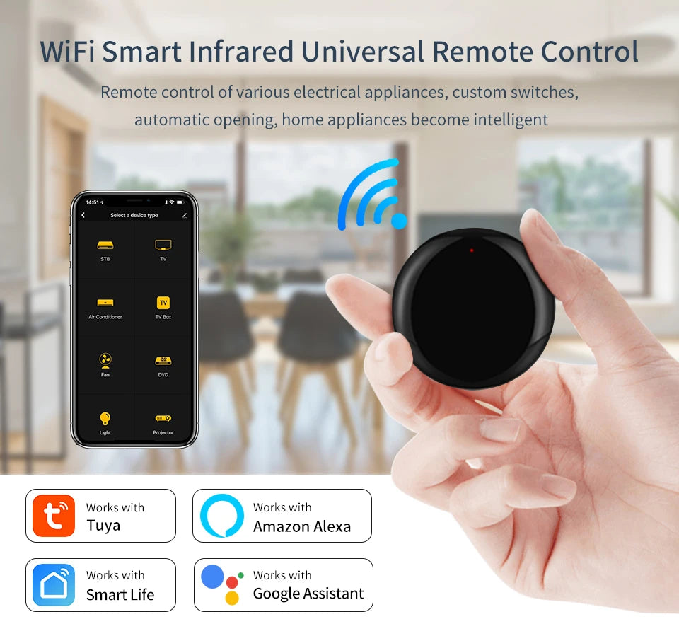Tuya WiFi IR Remote Controler Smart Universal Infrared Smart Home APP Voice Control for TV Via Smart Life APP Alexa Google Home