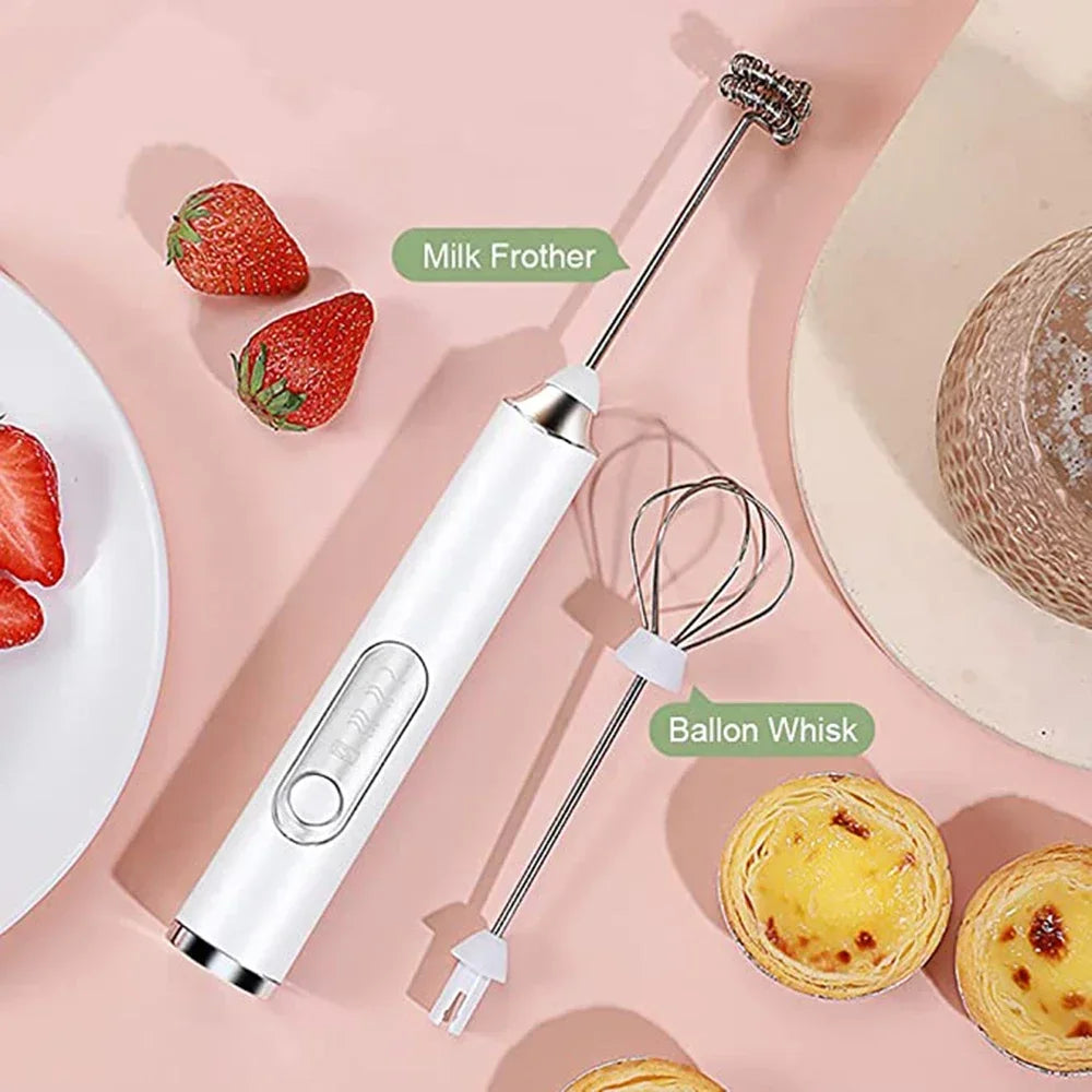 TINSOL  Electric Milk Frother Mini Handheld Wireless Powerful USB Rechargeable Convenience Coffee Milk Whipping Kitchen Whisks