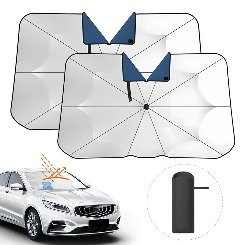 Portable Car Sun Shade Umbrella for Windshield High Shading UV Protection Foldable Front Window Cover Visor Umbrella Accessories