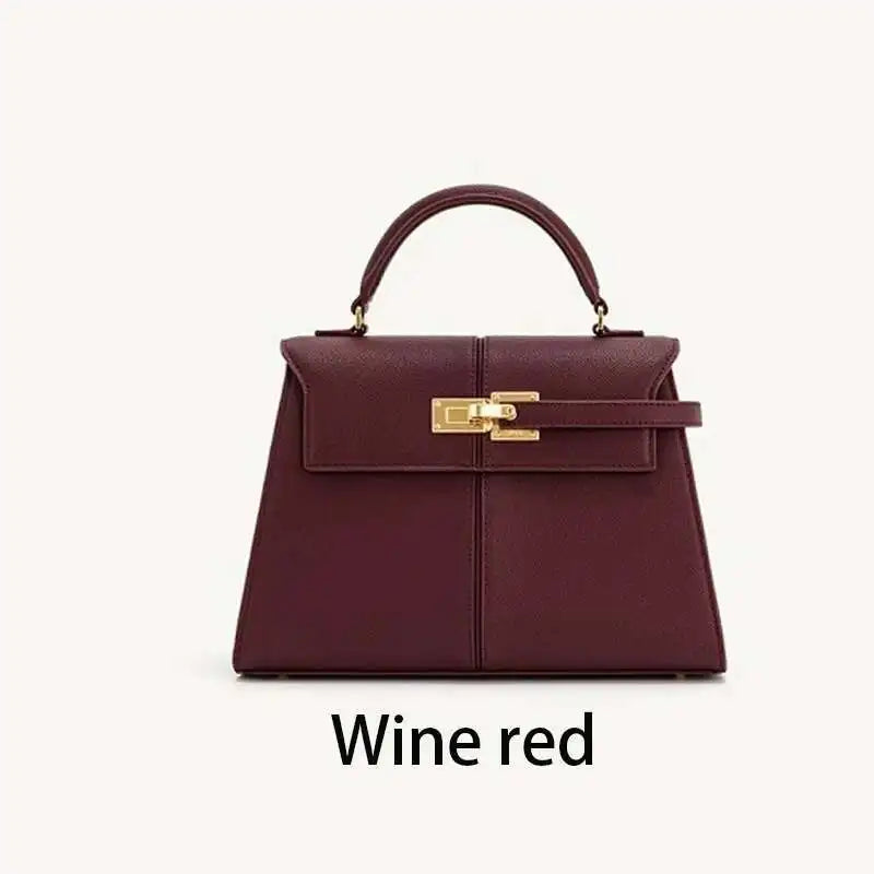 2025 Trapezoidal Leather Women's Bag Versatile Fashion Niche Handbag Top-handle Bags на сумки плечо кожаная sac de luxe femme
