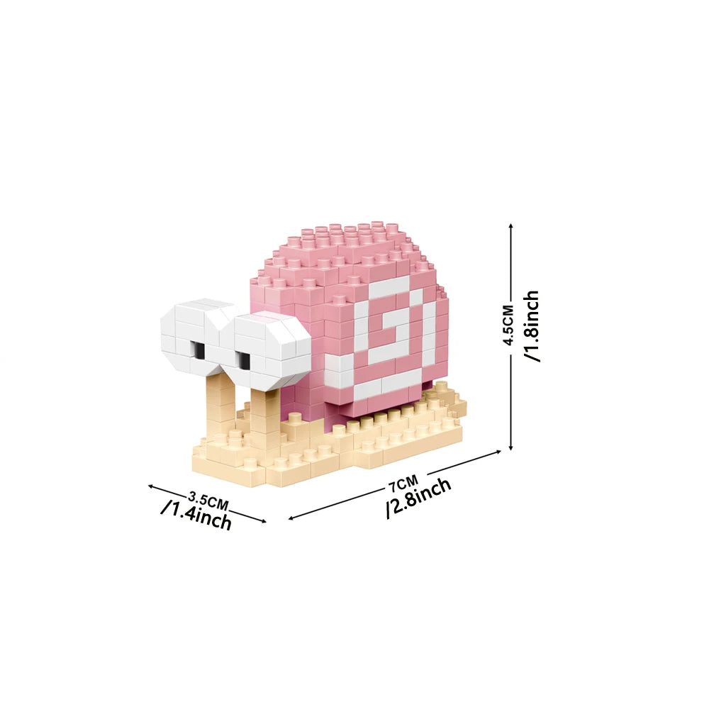 Little Yellow Duck Puzzle Assembly Building Blocks Toys Animal Series 3D Model Micro Mini Diamond Bricks Pig Panda Hamster Snail