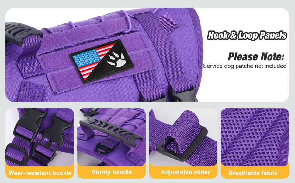 Tactical Chest Strap Large Dog Explosion proof Outdoor Anti slip Tank Top Pet Traction Dog Harness Reinforcement Loop Dog Walkin
