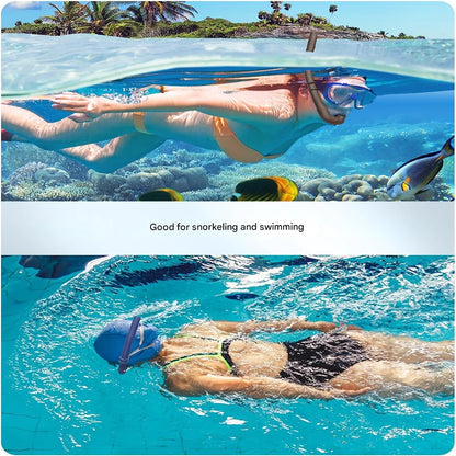Frameless Diving Mask Wet Snorkel Set Low Internal Volume Pure Soft Silicone Swimming Training Diving Glasses Adjustable