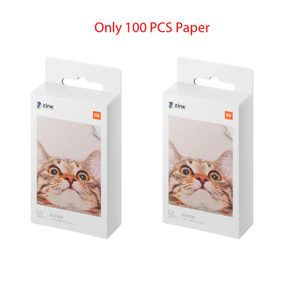 Original 100% Xiaomi ZINK Pocket Printer Paper Self-adhesive Photo Print 50pcs Sheets Xiaomi 3-inch Mini Pocket Photo Printer CN