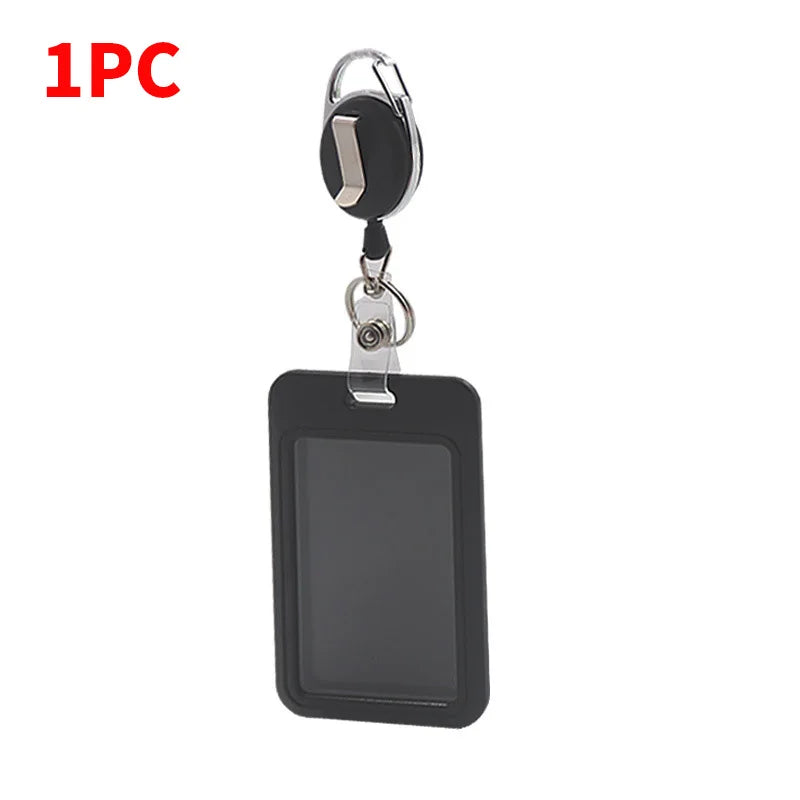 Work Permit Card Set - Rope Retractable Neck Hanging Document Card Set - Chest Tag Access Control Hard Shell Protective Set