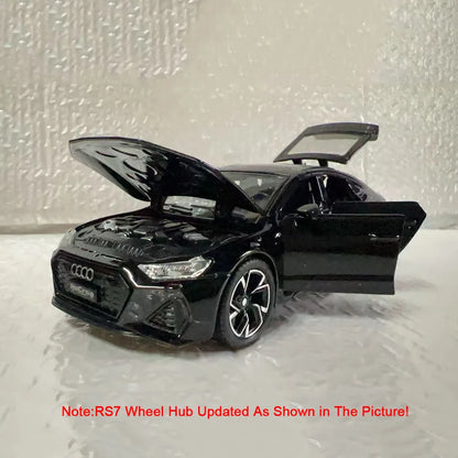 1:32 RS6 RS7 Alloy Miniature Models Diecast Car Toys 6 Doors Opened Sound Light Pull Back Metal Vehices Children's Holiday Gifts