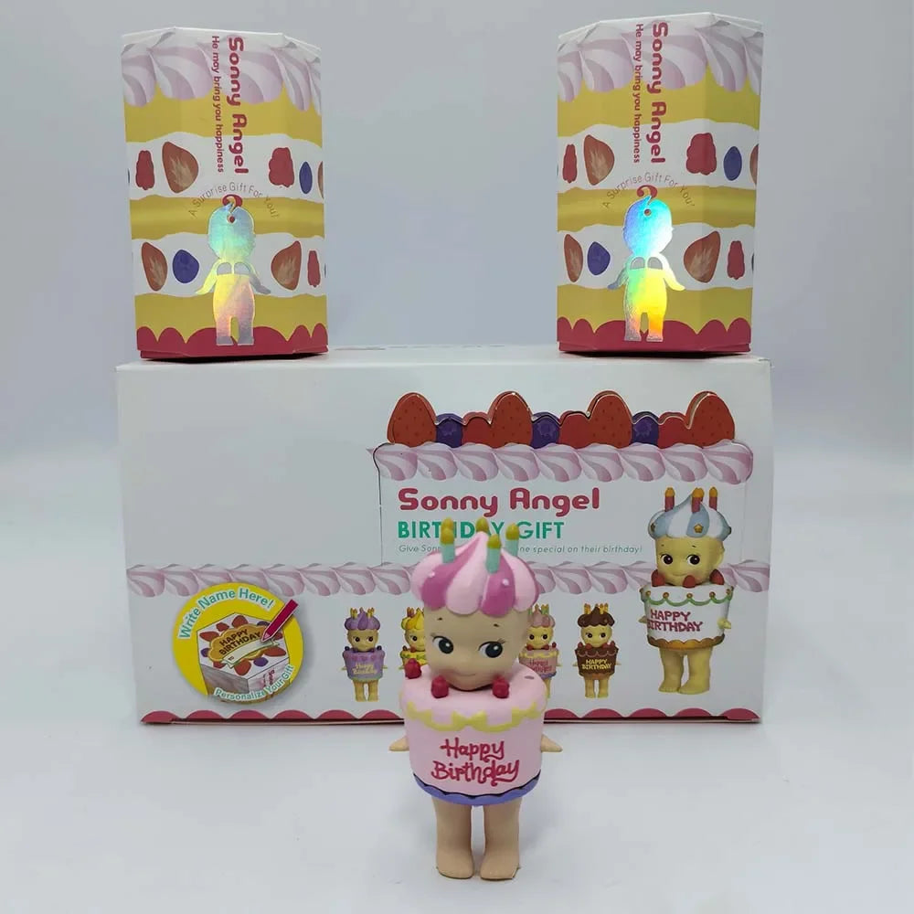Sonny Angel Birthday Cake Series Mysterious Box Kawaii Surprise Box Anime Figures Ornaments Cartoon Model Doll Toy Gifts
