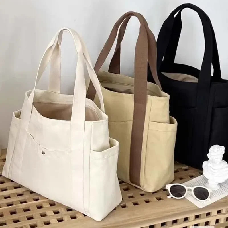 Large Capacity Tote Canvas Bag for Work Outgoing High Appearance Commuting Versatile Art Student Clothing Book Shoulder Bag Bag