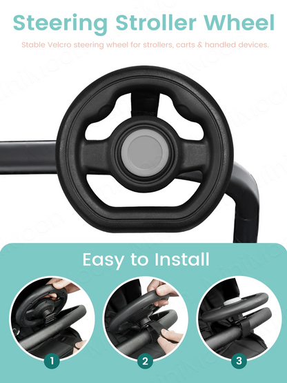 1PC Universal Pretend Steering Wheel for Strollers & Carts - Detachable, Fun Driving Attachment
