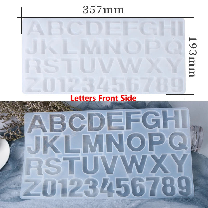 Alphabet Silicone Mold for Epoxy Resin Kit Mixed Style Letters Resin Casting Mold Set DIY Keychain Pendant Jewelry Making Tools