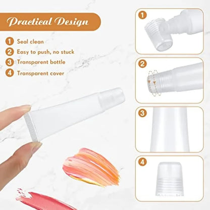 100PCS 5/10/15ML Lipgloss Tubes Wholesale Empty Lipstick Soft Makeup Squeeze Clear Lipgloss Container DIY Lip Gloss Cosmetics