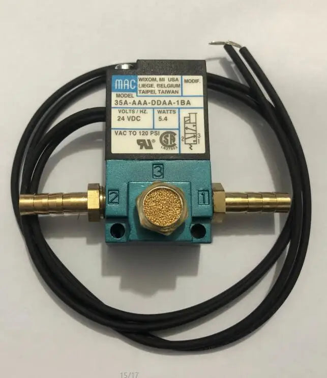 MAC 3 Port Electronic Boost Control Solenoid Valve DC12V 35A-ACA-DDBA-1BA With 6MM Tube Fittings Brass
