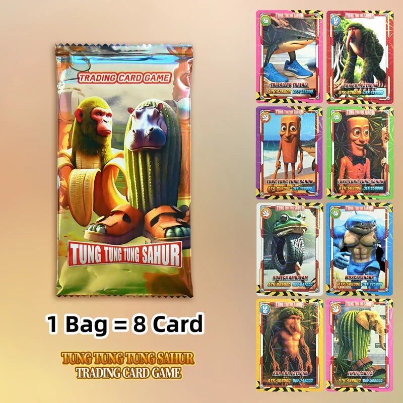 Italian Brainrot Collection Cards Trading Cards Game Card Battle Carte Toystung Sahur Tralalero Tralala For Fans Children Gift