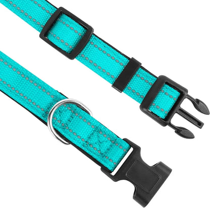 Dog Collar Adjustable Soft Neoprene Padded Nylon Pet Collars with Buckle for Medium Dogs Puppy Walking Necklace Harness Necklace
